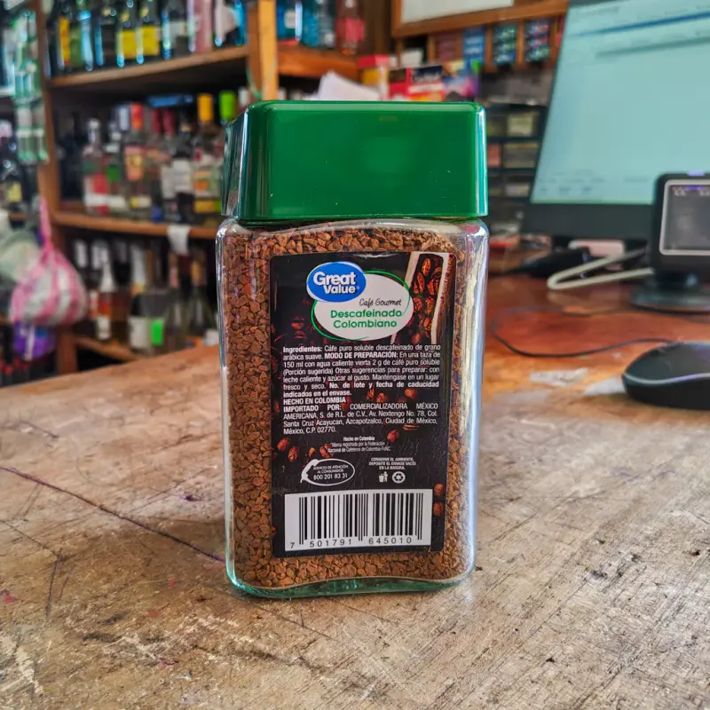 Café Great Value descafeinado colombiano 175 g