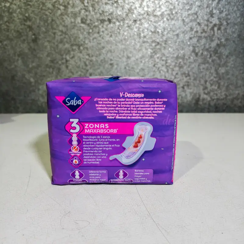 Toallas Femeninas Saba Buenas Noches Nocturna con Alas - 8pzas.