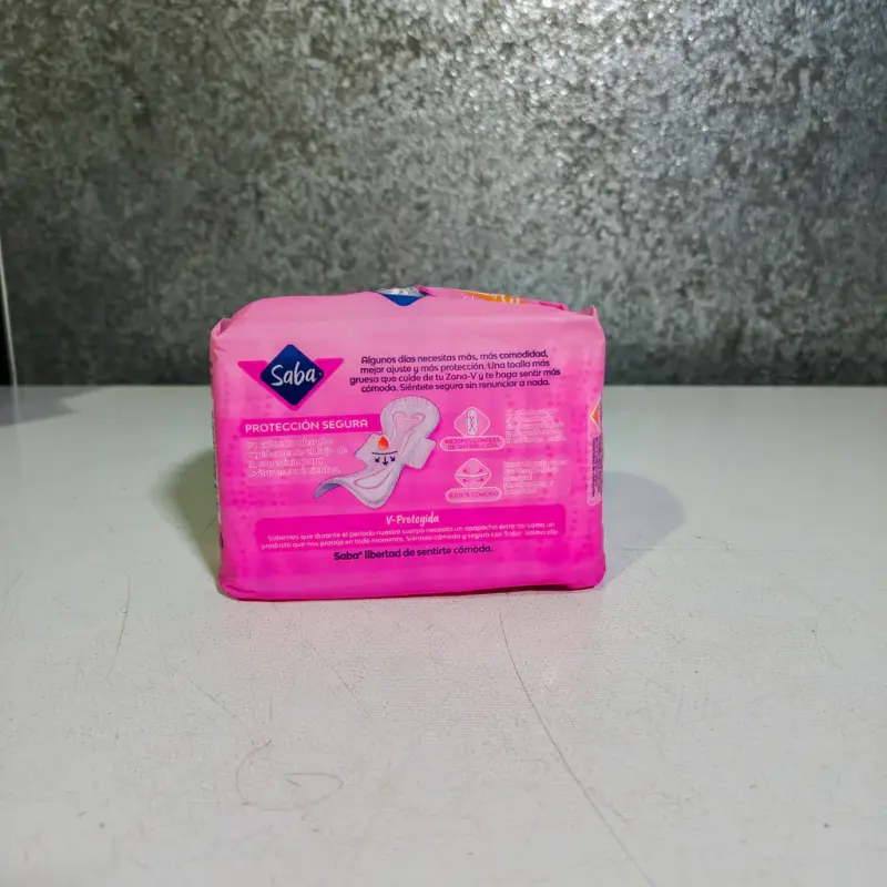 Toallas femeninas Saba intima clip regular con alas - 10pzas