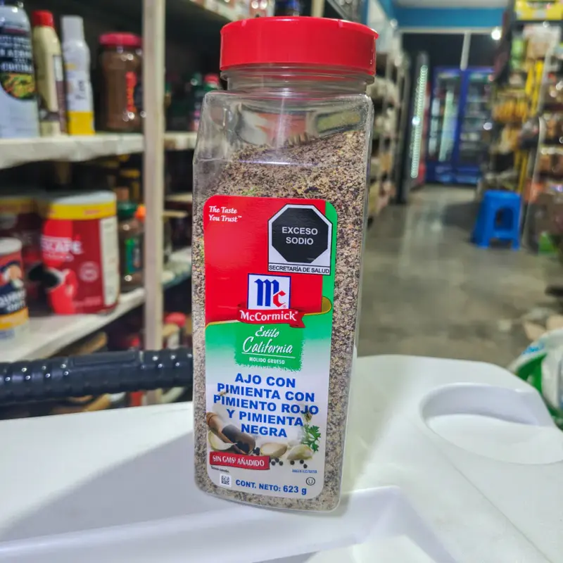 Ajo, Pimienta, Pimiento Rojo Y Pimienta Negra - 623g