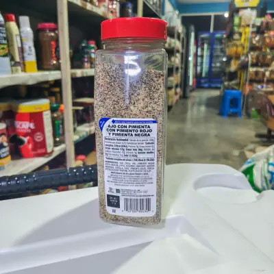 Ajo, Pimienta, Pimiento Rojo Y Pimienta Negra - 623g