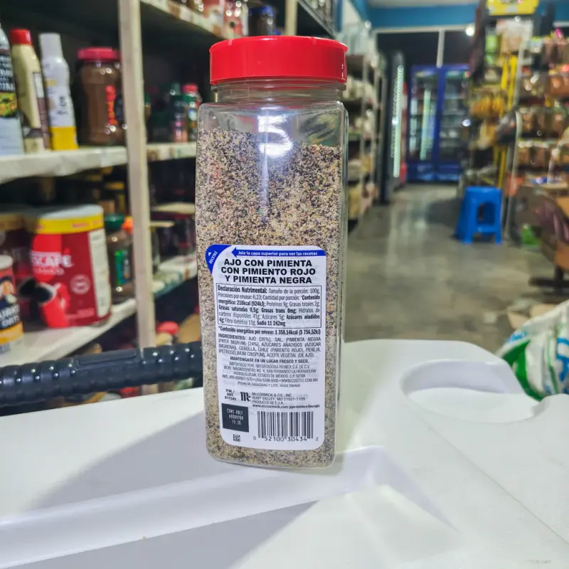 Ajo, Pimienta, Pimiento Rojo Y Pimienta Negra - 623g