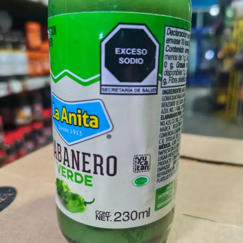 Salsa picante La Anita habanero verde - 230ml