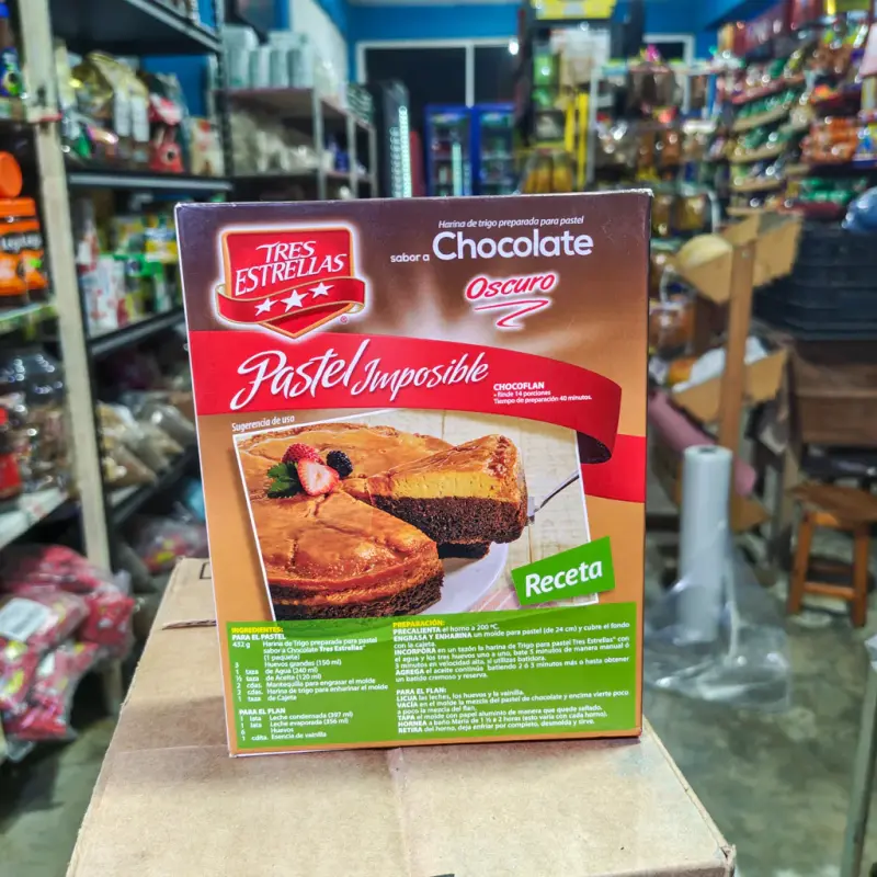 Harina Tres Estrellas para pastel sabor chocolate - 432g