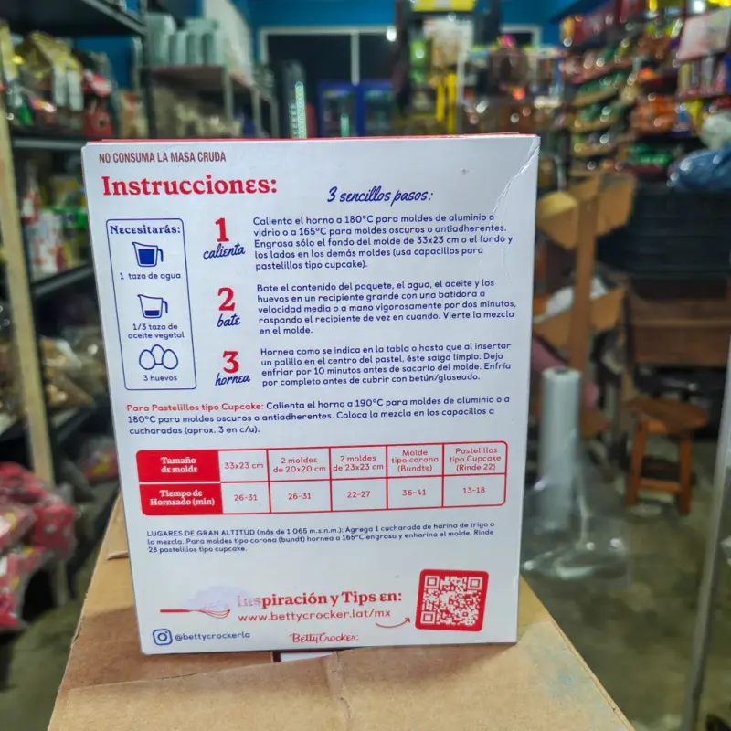 Harina para pastel Betty Crocker vainilla francesa - 375g