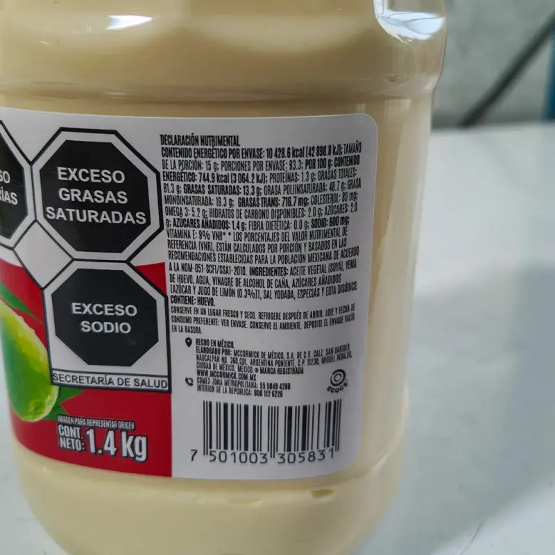 Mayonesa con Limón - McCormick 1.4 kg