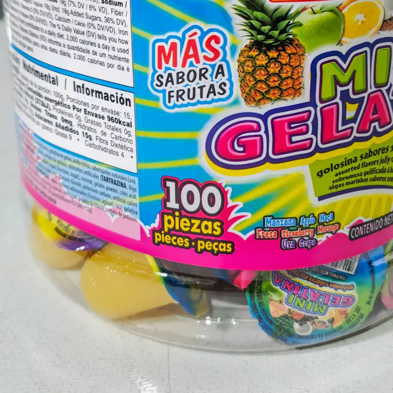 Mini Gelatinas Bote con 100pz - 1.5kg
