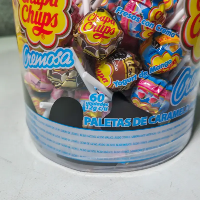 Paleta Chupa Chups Cremosa Surtido Bote con 60 Pz Exhibidor