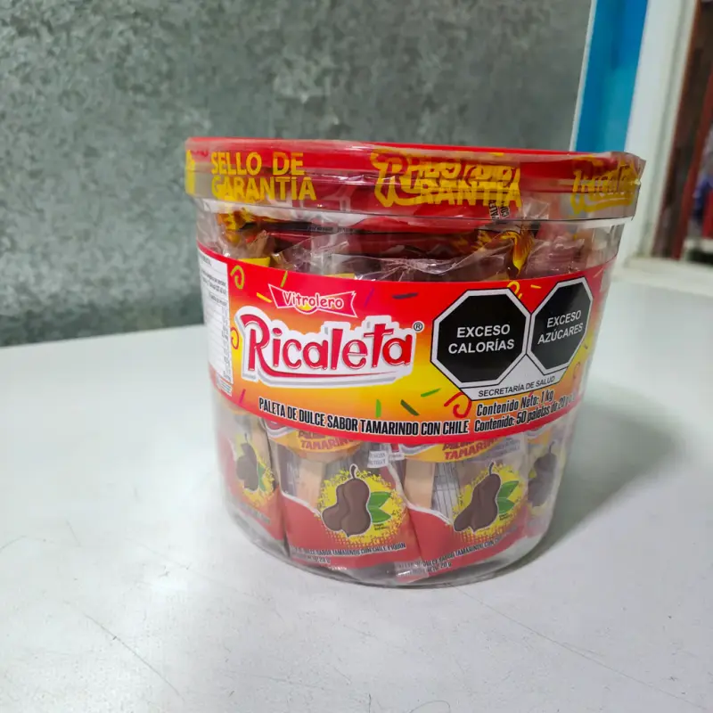 Paleta Ricaleta Tamarindo Bote con 50 pzas