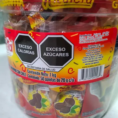 Paleta Ricaleta Tamarindo Bote con 50 pzas