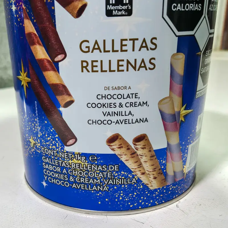 Galletas Rellenas Member's Mark Mix De Wafers Lata 1kg