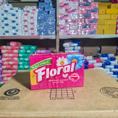 Jabón De Lavandería Floral En Barra - Rosa - 350gr