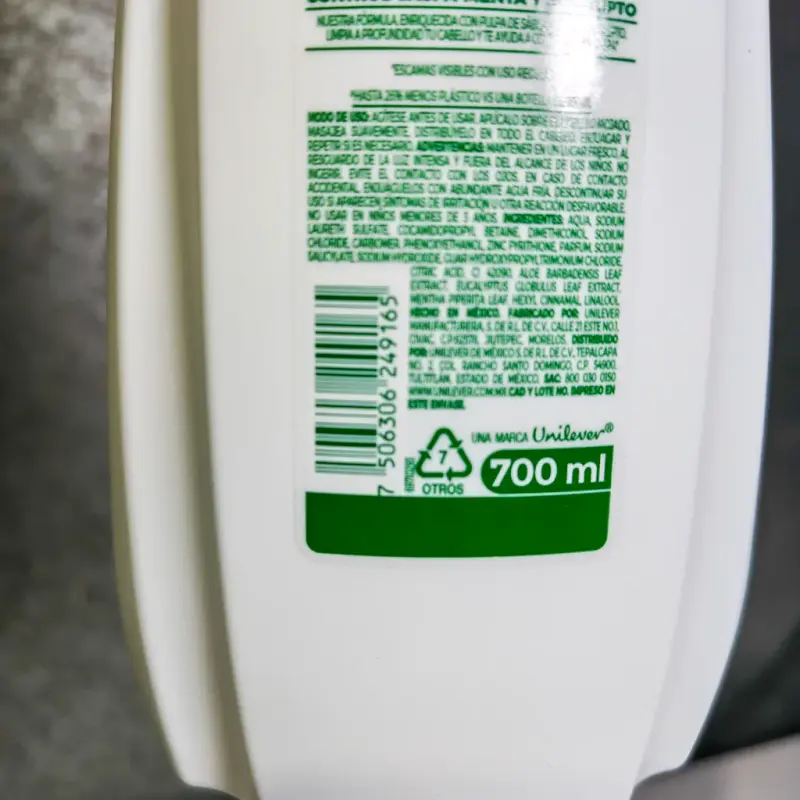 Shampoo Savilé Control Caspa Menta y Eucalipto 700ml