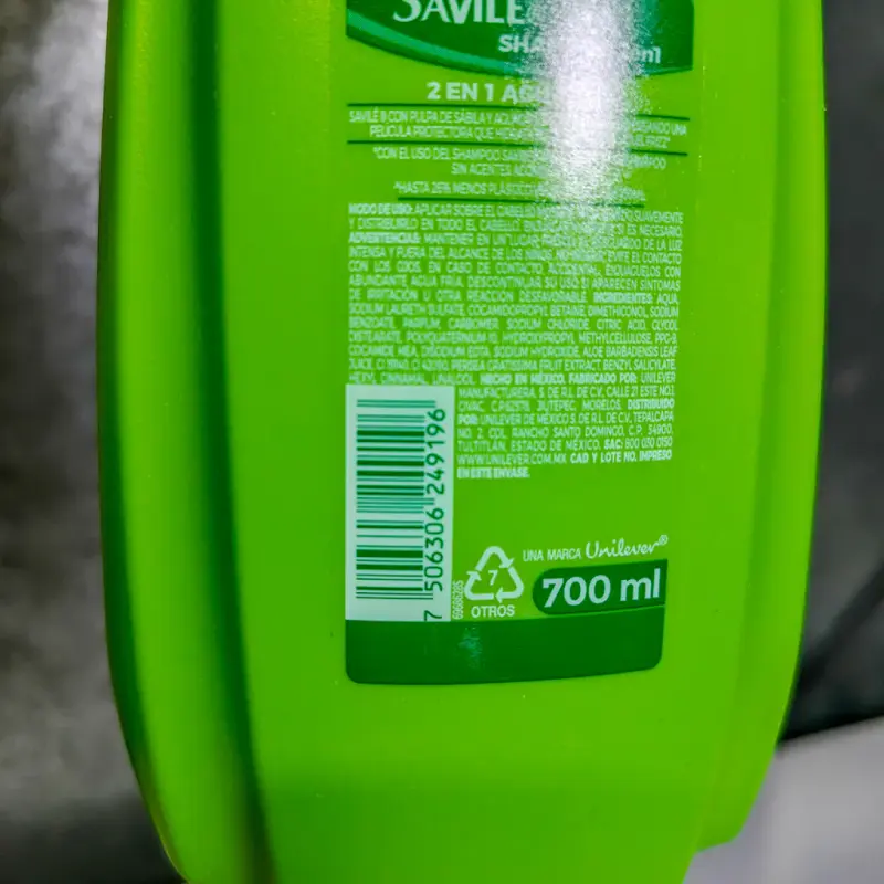 Shampoo Savilé Aguacate y Sábila - 700ml