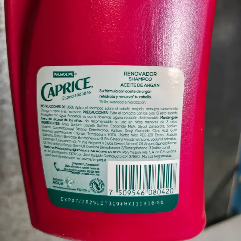 Shampoo Caprice Renovador Con Aceite de Argán - 750ml