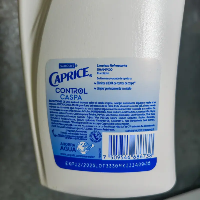 Shampoo Caprice - Control Caspa - Eucalipto 750ml