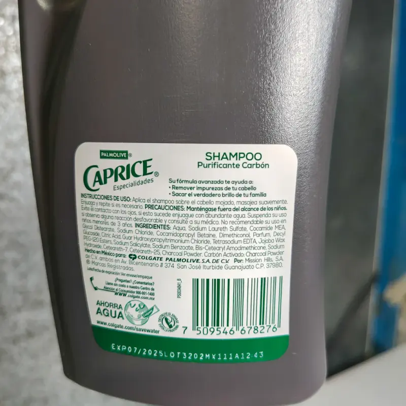 Shampoo Caprice - Purificante con Carbón Activado - 750ml