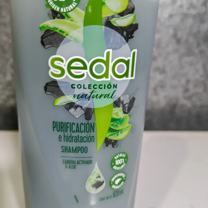 Shampoo Sedal - purificación e hidratación - carbón activado y aloe - 620ml